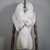 Luksusowe Real Fox Fur Scarves Kobiety Zima Prawdziwe Naturalne Całe Fox Futro Neck Collar Ciepłe Miękkie Moda Prawdziwy Real Fox Fur Scarf