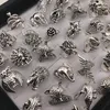 Groothandel retro punk dier gemengde stijl antieke zilveren ringen persoonlijkheid sieraden ringen voor man vrouwen sturen willekeurig