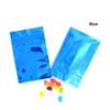 100個のカラフルなアルミホイルの袋の自己シールジッパー包装フードバッグピンクブルーグリーン小売り再販可能な包装ポーチDLH345