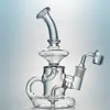 Klein Tornado Recycler DAB 조작기 14mm 조인트 두꺼운 유리 봉 7 인치 작은 미니 클리어 봉유 굴착기 유리 물 파이프