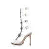 Dames hoge hakken sexy transparante riem gesp hollow Romeinse sandalen mode strass hoge hakken vrouwen sandalen schoenen