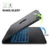 For New 2020 iPad Pro 12.9 inch Bluetooth 5.1 Keyboard Case Cover With 7 Colors LED Backlight Pencil Holder Touchpad F129TS
