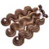 # 4/27 Brown Mix to Honey Blonde Piano Color Bundles de cheveux humains Body Wave Piano Color Extensions de cheveux humains péruviens Double trames 10-30 "