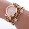 Speciale geschenken vrouwen kijken modewikkeling rond hangslot diamant sneeuwvlok armband dame dames pols horloge quart278u