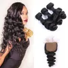 Ishehumanhair populär toppkvalitet 100 jungfru brasilianska lösa våg mänskliga hårförlängningar obearbetat malaysiskt hår för svart9685358