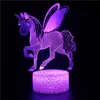 LED Unicorn lights Kids gift 3D Unicorn Night Light Gifts LED Illusion Lamps Birthday party Christmas Home Decor