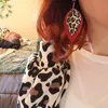 Fashion-Layer Glitter Guld Leopard Skriv ut Läder Teardrop Örhängen Animal Print Large Leaf Earrings Alla hjärtans daggåva