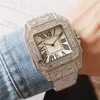 Üst Satış Erkek Saatler Buzlu Kuvars Hareketi Tüm Elmas İzle Gündelik Elbise Kol Saati Yaşam Tarzı Su Geçirmez Saat Lover Analog Montre de Luxe