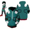 Trajes de anime CostumeBuy My Hero Academia Boku Izuku Midoriya Cosplay Deku Battle Green Hood Hooding Chaqueta con capucha Unisex