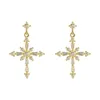 KOFSAC мода 925 серебряные серебряные серьги для женщин ювелирные изделия Новый блестящий кристалл крест золотые серьги леди юбилейные аксессуары