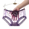 Flower Rose Embroidery Briefs Low Waist Lace Transparent Panties Sexy Underwear Lingerie Desinger Women Clothes