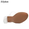 Eilyken Sandali da donna Cinturino alla caviglia Perspex Tacchi alti PVC Cristallo trasparente Conciso Cinturino classico con fibbia Scarpe di alta qualità taglia 35-42