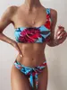 Portez une nouvelle mode imprimé bikini laceup maillot de bain féminin filles sexy deux pièces de maillot de bain nage de baignade