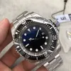 2019 U1Factory D-Blue Deep Ceramic Bezel Sea Date Sapphire Cystal rostfritt stål med glidlåslås Automatisk mekanisk bodde 221C