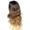 Djup våg peruk ombre färg långa syntetiska peruker för kvinna cosplay mode hårförlängning god kvalitet