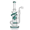 Green Inner Perc Fab Egg Hookahs Bongs Bubbler Thick Glass Bong Pipes with 14.4mm Bowl Piece Recycler Oil Rig Purple Water Pipe Dab Rigs