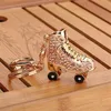 Rullskridskor skor nyckelring kristall nyckelring handväska hängande bilnycklar hållare rhinestone charm nyckelkedja ring smycken för kvinnor tjejer