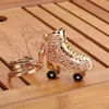 Roller Skates Shoe Keyring Crystal Keychain Handbag Pendant Car Keys Holder Rhinestone Charm Key Chain Ring Jewelry for Women Girl291C