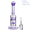 Purpler Hookahs Glass Tube Bongs Recycler Bong 14mm Joint Dab Rig Recycler Oil Rigs Honeycomb and Inline Perc Banger