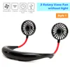 Portable Neck Fan USB Rechargeable Sport Fans Personal Hand-Free Mini Wearable Neckband Dual Cooling 360 Degree Adjustment Head Lazy Hanging Fans