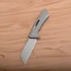 Högkvalitativ kullager Flipper Folding Kniv D2 Satin Tanto Point Blade Black G10 / Aviation Aluminium Handtag EDC Knives