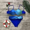 Kvinnors baddräkt Baddräkt Kvinnor Badkläder Beachwear Gradient Skriv ut 2 stycken Bikini Baddräkt Baddräkt