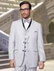 Light Blue Groom Tuxedos Notch Lapel Groomsmen Mens Wedding Dress Fashion Man Jacket Blazer Business Suit(Jacket+Pants+Vest+Tie) 1683