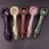 55G Glass Smoking Pipes with Snowflake Colorful Skull Hand Pipe Bubbler Dab Rig Bong Tool Oil Burner Pipe