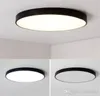 モダンなシンプルなウルトラ薄い5cm LED天井ランプ円形リビングルームランプベッドルームブラックホワイト天井ライトルームオフィスランプ3011035