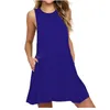 Women fashion dress 2019 Summer new solid color round neck sleeveless vest beach dress off shoulder dress 10 colors C6647