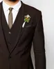 Beliebte One Button Groomsmen Peak Revers Bräutigam Smoking Herrenanzüge Hochzeit/Ball Trauzeuge Blazer (Jacke + Hose + Weste + Krawatte) 501