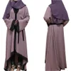 Clothing Evening Abaya Maxi Dress Muslim Women Dubai Style Women Open Front Kaftan Abaya Muslim Cardigan Jilbab Lace Gown Dress Z411