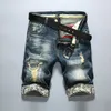 Nova moda masculina buraco denim verão casual jeans shorts para calças masculinas casa calças curtas