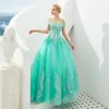 2019 Mode Bateau Appliques Robe De Bal Quinceanera Robes À Lacets Plus La Taille Douce 16 Robes Débutante 15 Ans Robe De Soirée Formelle BQ210