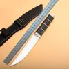 Nouveau couteau droit de survie 440C Satin Drop Point lame manche en bois extérieur lame fixe couteaux tactiques avec gaine en Nylon