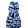 2019 Camouflage Militaire Durag Soyeux Chaud Coloré Premium 360 Vagues Longue Queue Soyeuse Durags Casquettes Hiphop pour Hommes et Femmes Du-rag de haute qualité