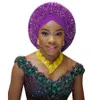 Afrikanischer Headtie für Frauen Nigerianer Gele bereits gemacht Auton Gele Hele Turban Aso Ebi Big BRIM Schöne Hochzeitstadt