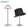 Support de chapeau en métal noir support de rehausseur de chapeau en acier inoxydable doré magasin de vêtements présentoir de chapeau accessoires d'affichage de capuchon en métal argenté de haute qualité