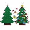 DIY Filz Weihnachtsbaum mit Pedant Ornamente Weihnachtsgeschenke Neujahr Tür Wandbehang Weihnachtsdekoration Kinder Handbuch Zubehör XD21089