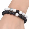 Femmes Hommes naturel Lava Rock Perles Chakra Bracelets énergie de guérison Méditation Pierre Mala Bracelet Mode Huile Essentielle Diffuseur Bijoux DHL