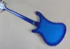 Blue Body 4 Strängar Elektrisk basgitarr med 2 pickup, vit pickguard, kromhårdvara, kan anpassas