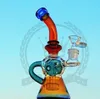 beaker bongs glass bong 9" Rasta water pipes oil rig 14 18mm joint smoke shop three brand bongs glass pipe