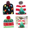 Decorazioni natalizie Regalo Kid Festival Adulti Soft Party Decor Warm Holiday LED Knitting Home Beanie Hat Incandescente con la luce1