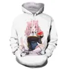 Anime Neko cat Girl 3D con cappuccio galaxy Spazio Goku Vegeta stampa streetwear uomo donna Felpa Pullover122633235282