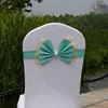 Bowknot bruiloft stoel cover sjerpen elastische spandex boog stoel band met gesp voor bruiloften banket partij decoratie accessoires DBC BH2670