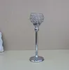 Single Candle Holders K9 Crystals Silver plated Wedding Candelabra/ Centerpiece Center table Decoration Pillar Candlestick decor69