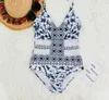 One Piece Swimsuit Sexy Cartoon Printed Swimwear Women Bathing Suit Beach Backless Monokini Swimsuit Female