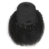 Brazilian Virgin Hair 100 g/lot Hästsvansar Afro Kinky Lockigt 8-22 tum Naturlig Färg 100 % Människohår Hästsvans