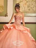 2020 New Ball Gown Satin Vestidos 15 Anos Broderi Quinceanera klänningar Lång billig formell festklänning