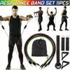 Yoga fitness Resistance Bands 11 Piece Suit Bodybuilding Wall Pulley Multi Function Tension Rope Trainer Fitness Equipment Suit